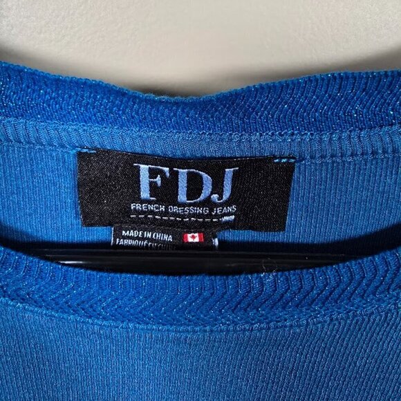 FDJ Women's Crew Neck Long Sleeve Top with Sparkle Trim Size Small - Picture 2 of 6